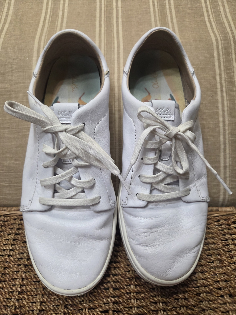 OluKai Women's White Leather Sneakers